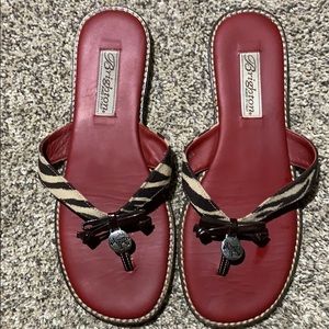 Brighton flip flops size 7 zebra stripes
